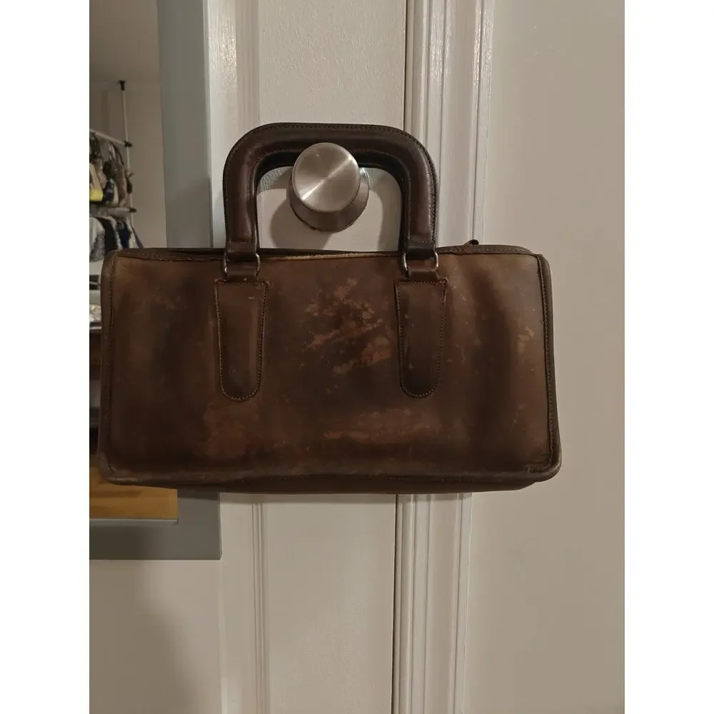 Coach Vintage Slim Compact Leather Satchel Whiskey Brown Bonnie Cashin Rare 70s - Picture 2 of 9